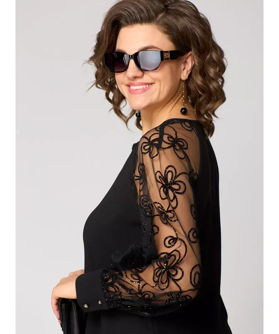 Barbara | Elegantné čierne sexy čipkované šaty