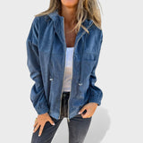 Pavla - Sametový kabát s kapucňou a zipsom