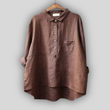 Ľanová Blúza Zelená Jednoduchosť