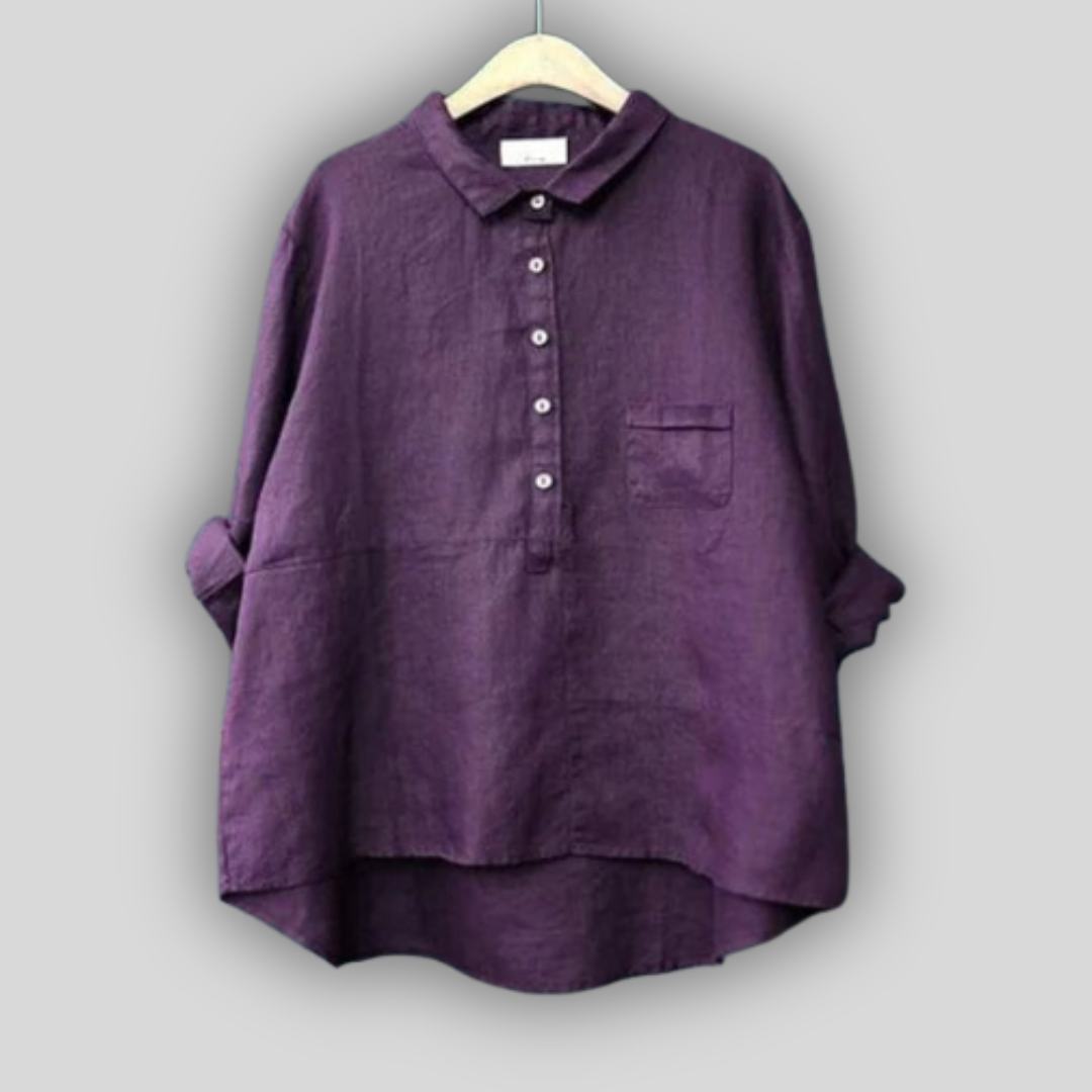 Ľanová Blúza Zelená Jednoduchosť