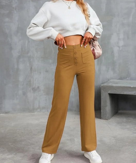 Nohavice s vysokým pásom a elastickým pásom