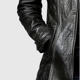 Adelina - Kožený kabát z talianskej kože s gombíkmi