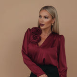 Saténová blúzka - Dvojitá Kvetina