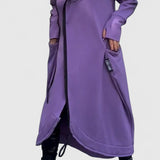 MARIE-Dlhý kabát s kapucňou a zipsom