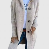 Giselle – Dlhý pletený kabát s kapucňou