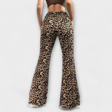 Leopardie Bootcut Nohavice