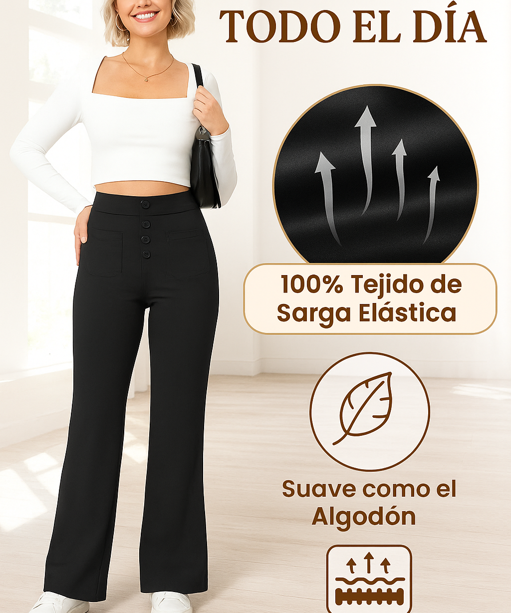 Nohavice s vysokým pásom a elastickým pásom