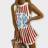 Delara – Mini Šaty s Rybičkovým Vzorom