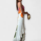 De Sapphire - Elegantné Patchwork Maxi Šaty