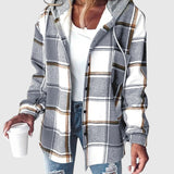 Maya – Kockovaný ležérny kabát s kapucňou