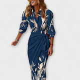 Clarissa - Pruhované Midi Košilové Šaty