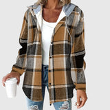 Maya – Kockovaný ležérny kabát s kapucňou