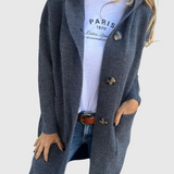 Giselle – Dlhý pletený kabát s kapucňou