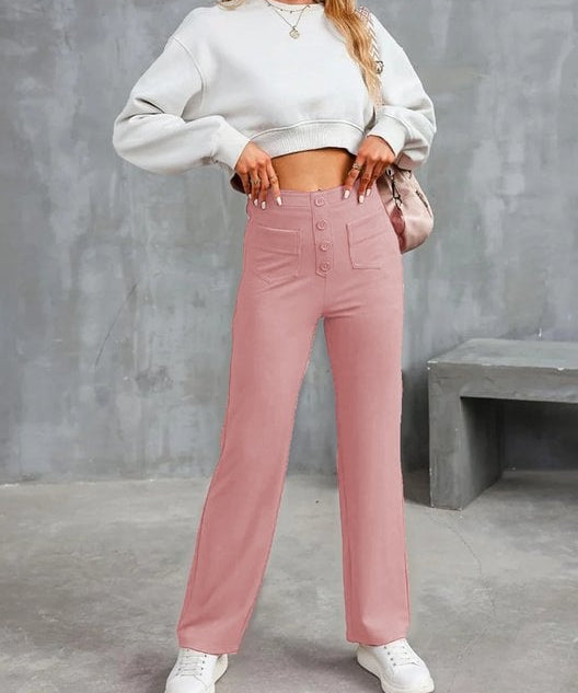 Nohavice s vysokým pásom a elastickým pásom