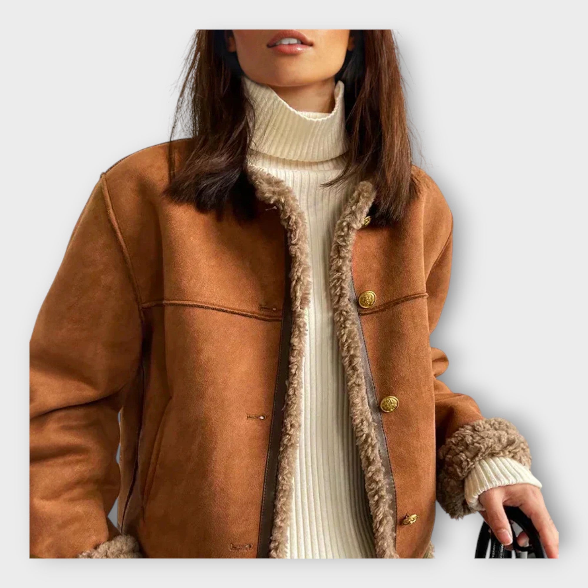 Elegantná kožená bunda s teplou podšívkou a nadčasovým štýlom