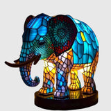 Farebná Sklenená Lampa v Tvare Slona