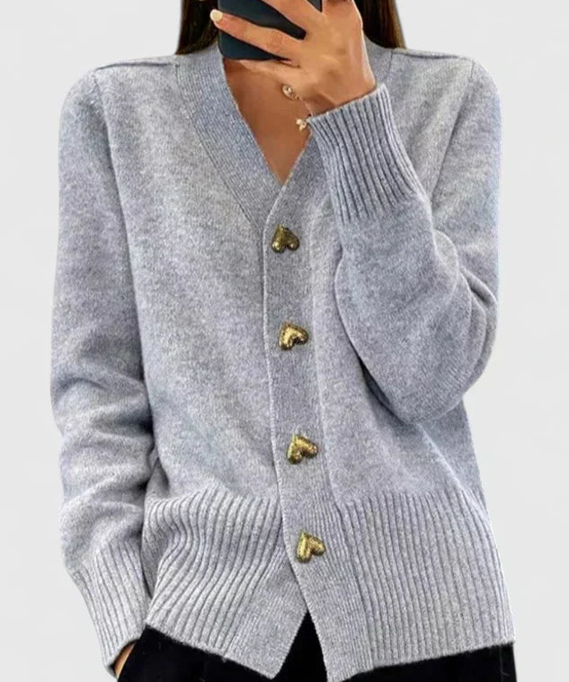 Kateřina - Pletený kardigan s knoflíky ve tvaru srdce