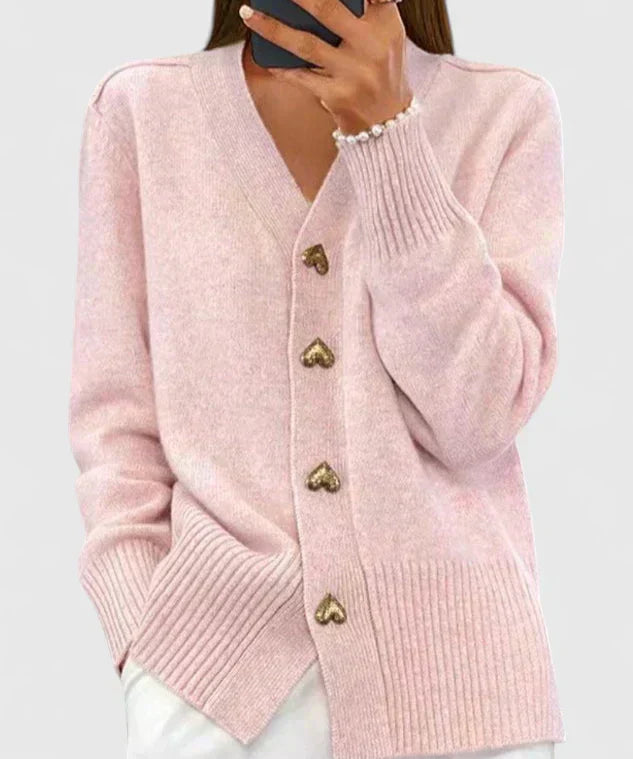 Kateřina - Pletený kardigan s knoflíky ve tvaru srdce