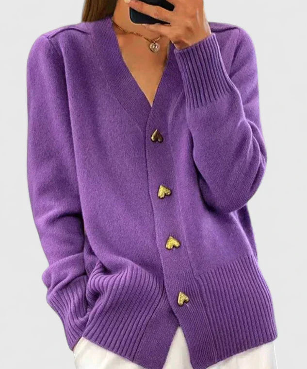 Kateřina - Pletený kardigan s knoflíky ve tvaru srdce